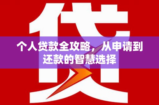 得荣个人贷款全攻略，从申请到还款的智慧选择