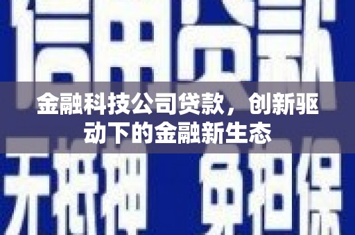 台东金融科技公司贷款，创新驱动下的金融新生态