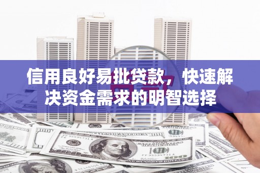 玉树信用良好易批贷款，快速解决资金需求的明智选择