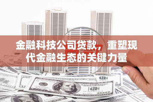 广河金融科技公司贷款，重塑现代金融生态的关键力量