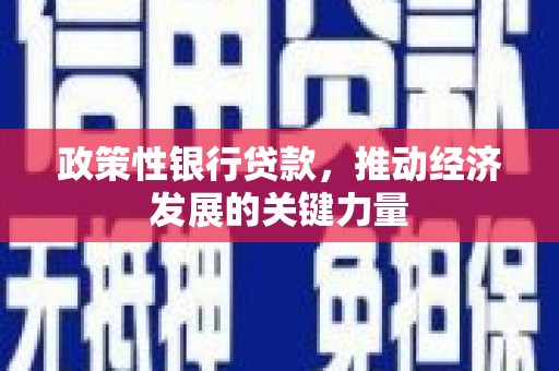 莺歌政策性银行贷款，推动经济发展的关键力量