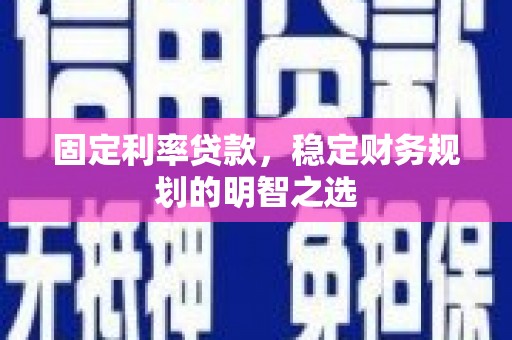 泌阳固定利率贷款，稳定财务规划的明智之选